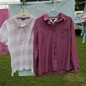 Bundle of Tommy Hilfiger Womens XL bttn Shirts